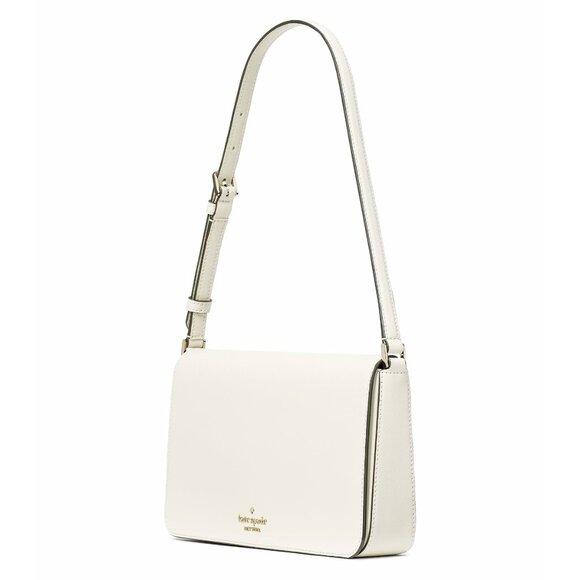 New Kate Spade Staci Flap Shoulder Bag Saffiano Leather Meringue - Picture 3 of 5